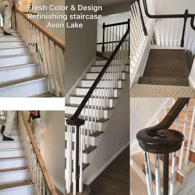 Handrail Transformation Traditional Staircase Cleveland by A