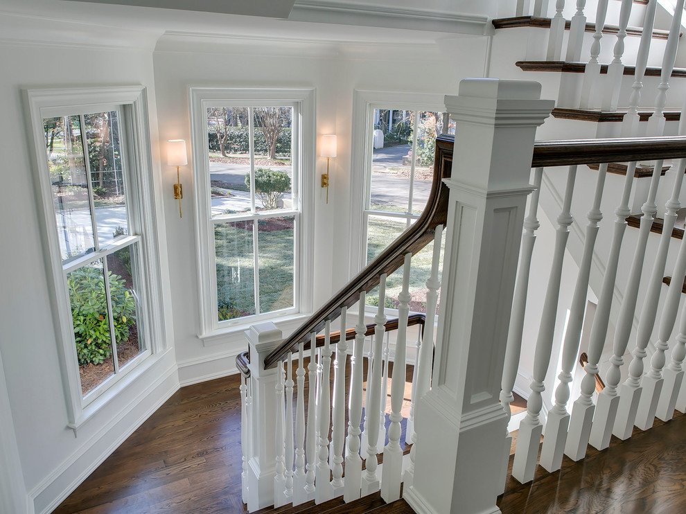 Hayes Barton 2 Transitional Staircase Raleigh by DJF Builders