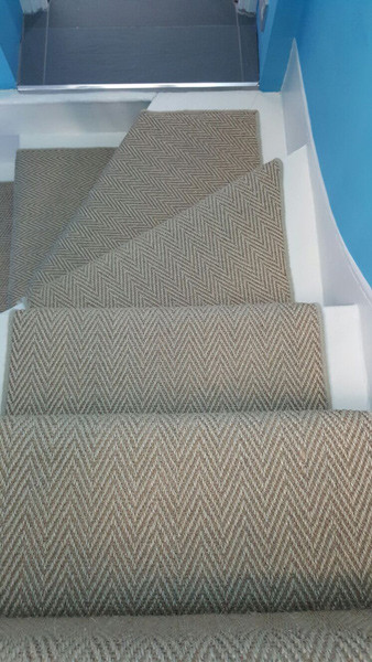 Herringbone Carpet To Stairs In South London Contemporary Staircase By The Flooring Group Ltd Houzz Uk