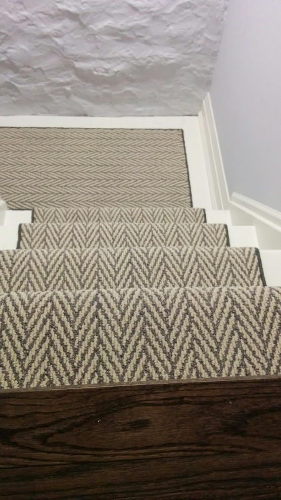Herringbone Design Stair Carpet Runner Modern Staircase Toronto By Stairs First Stair Carpeting Refinishing,Diy Reglaze Bathtub