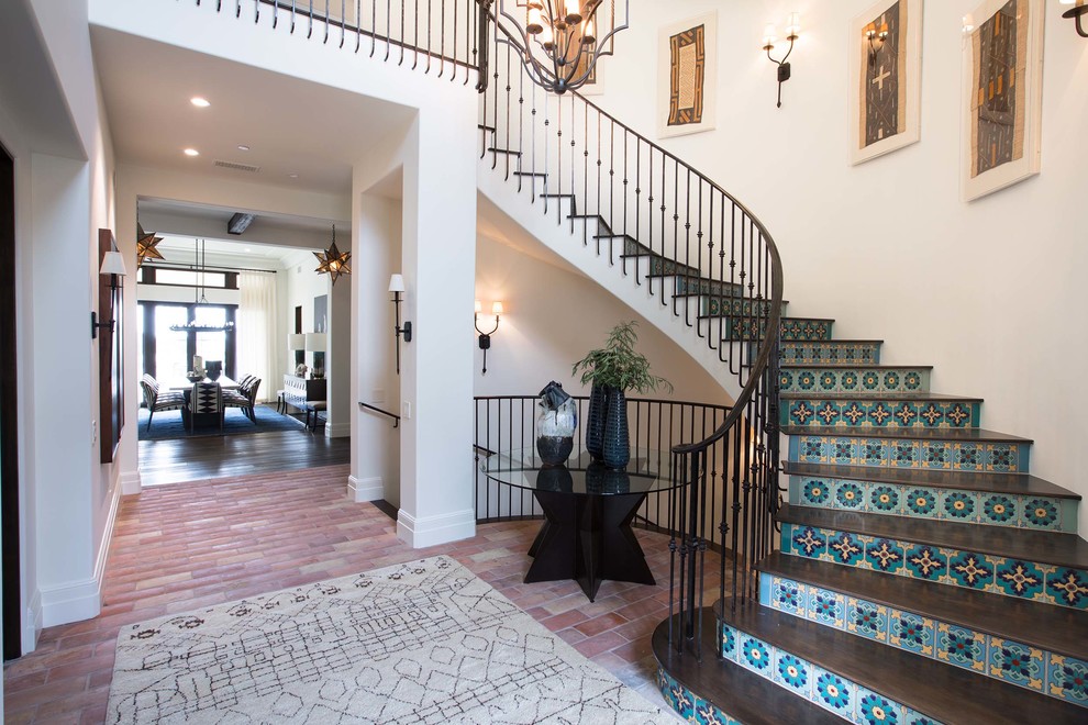Large mediterranean staircase in Orange County.
