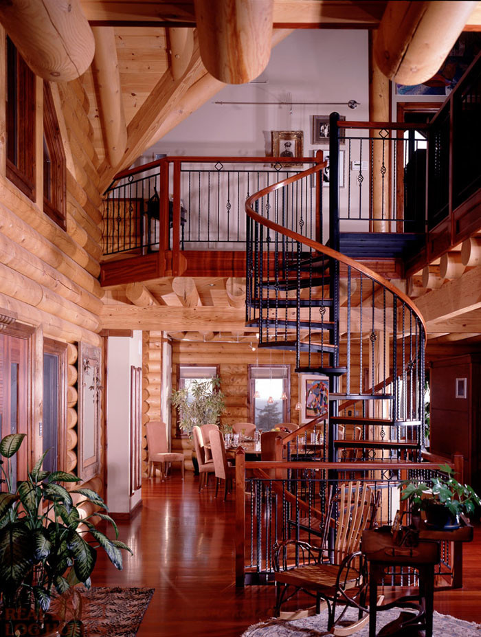 Urige Treppe mit Metall-Setzstufen in Burlington