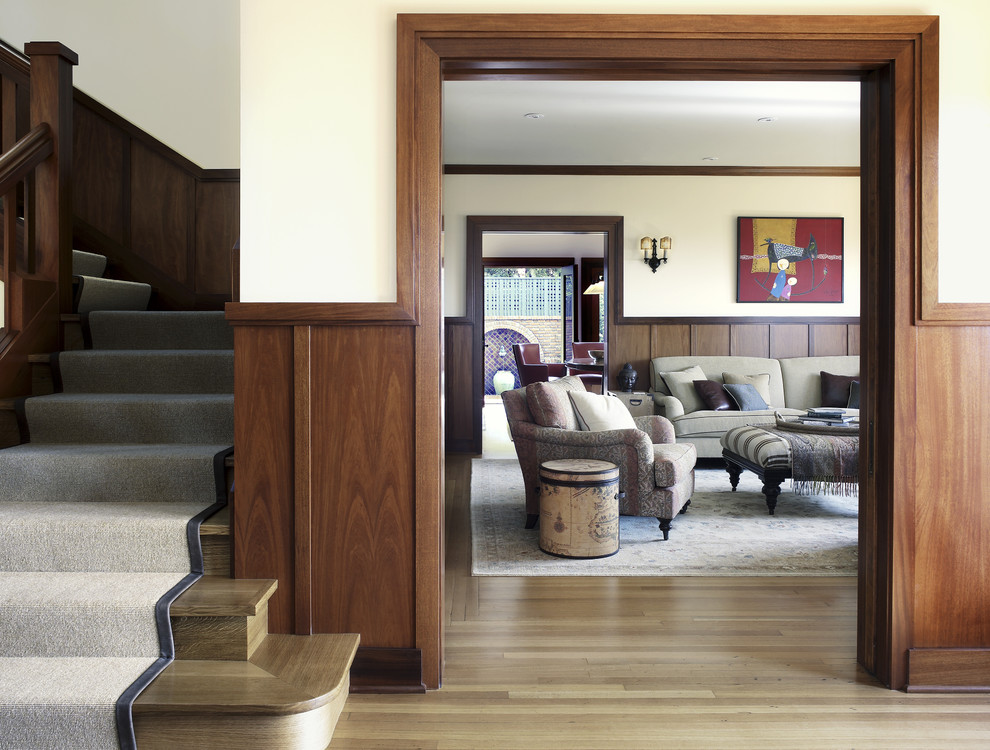 Design ideas for a traditional staircase in San Diego.