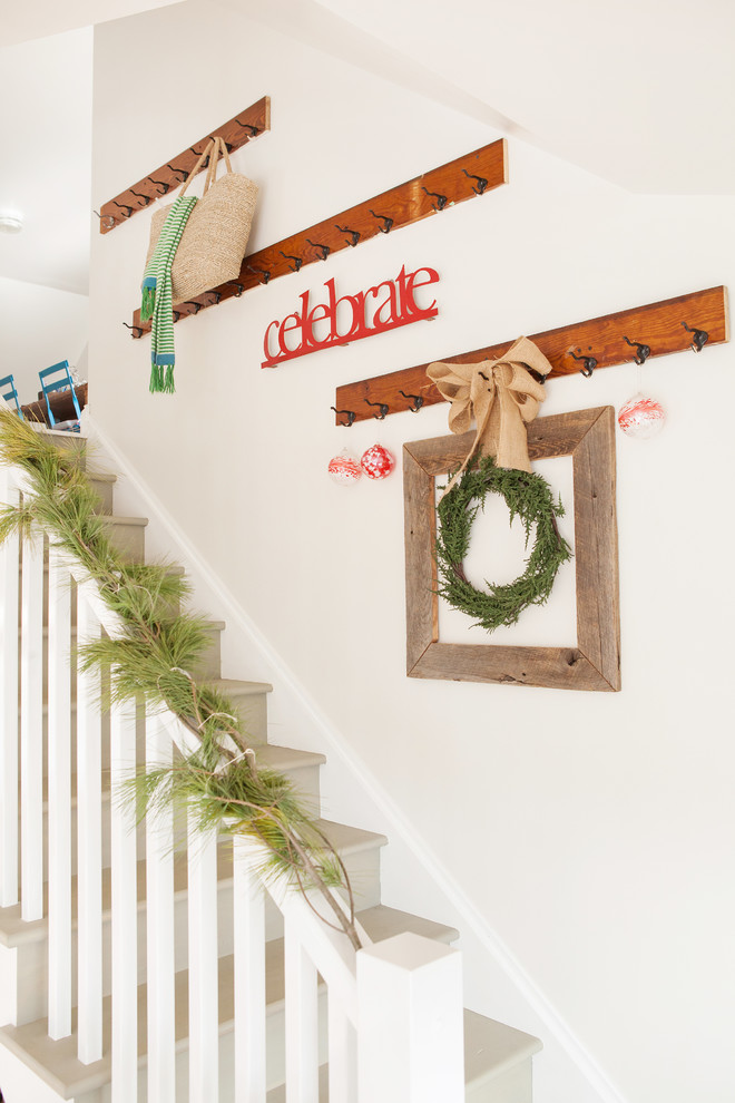 Staircase - shabby-chic style staircase idea in Columbus