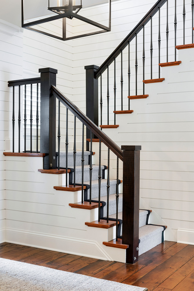 Example of a beach style staircase design in Minneapolis
