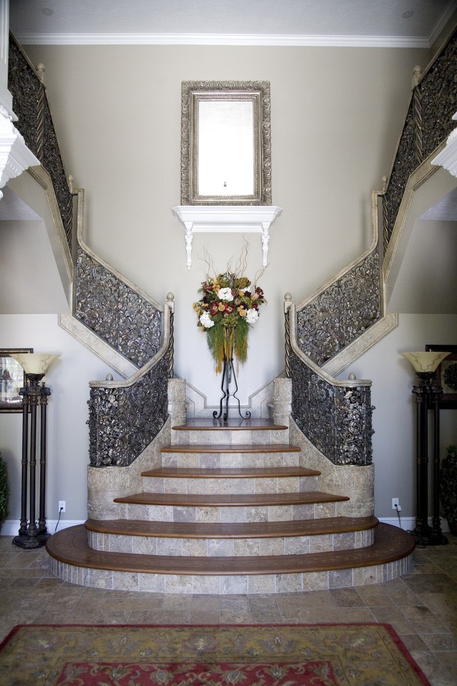 Traditional staircase in Salt Lake City.