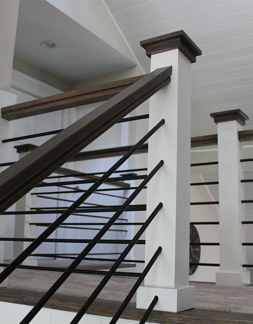 Horizontal Bar Railings Modern Staircase Houston by Stair