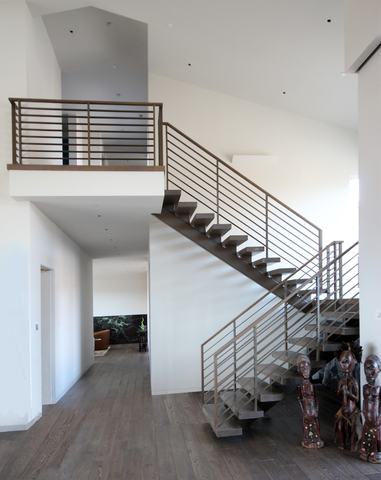 Horizontal Steel Railing Systems Contemporary Staircase Salt Lake