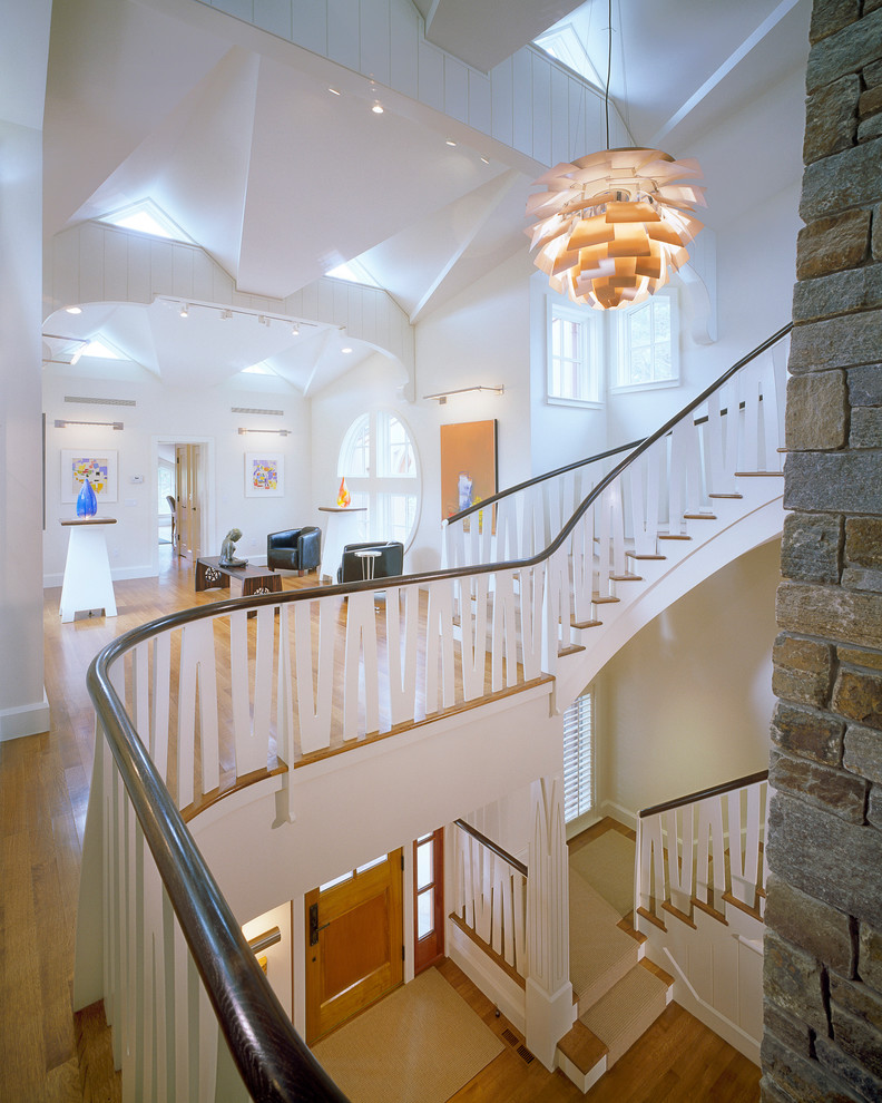 Photo of a contemporary staircase in Boston.