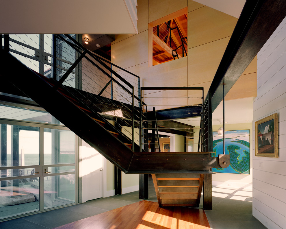 Inspiration for a coastal staircase remodel in Boston