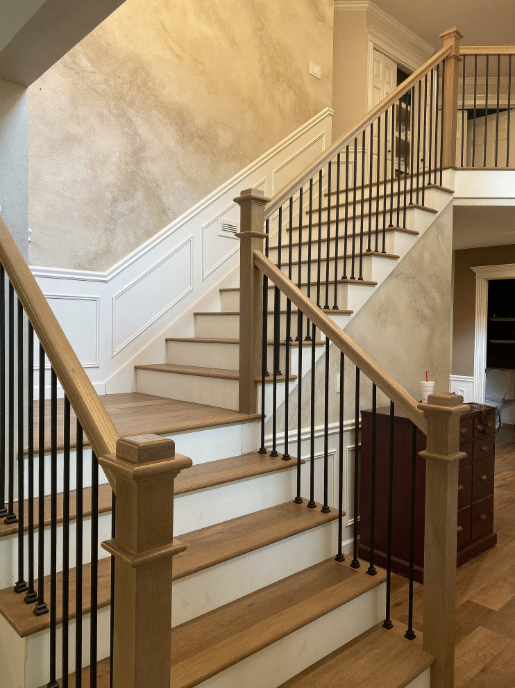 House Remodel - French White Oak Wood Floors and Full Staicase ...