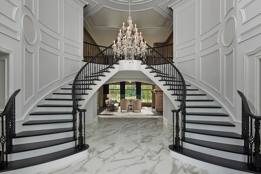 Inspiration for an expansive classic staircase in Detroit.