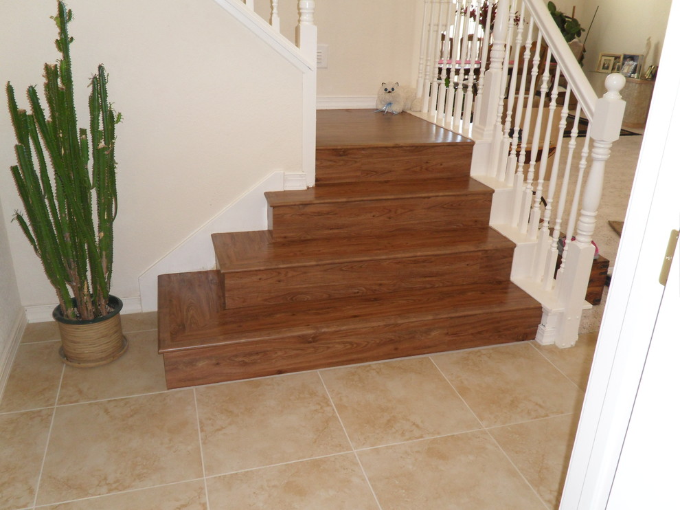 This is an example of a traditional staircase in Albuquerque.