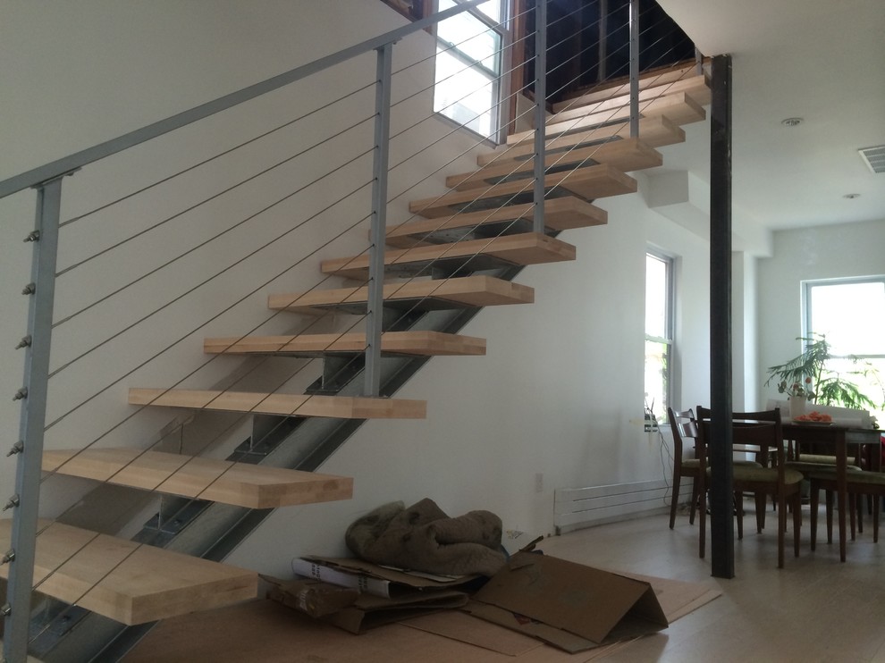 Inspiration for a modern staircase remodel in Philadelphia