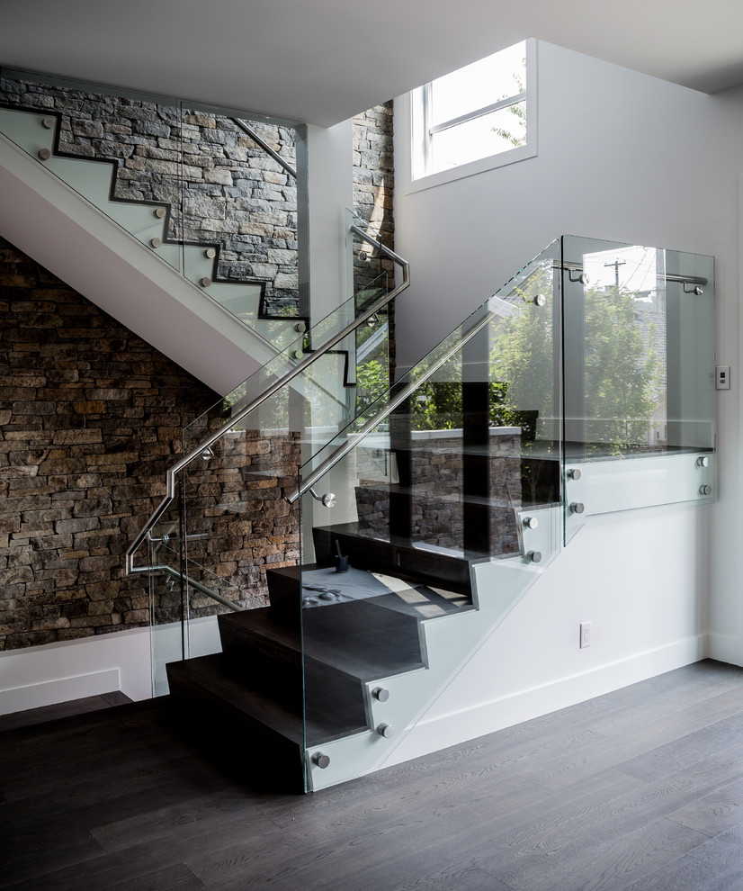 Inspiration for a contemporary staircase remodel in Vancouver