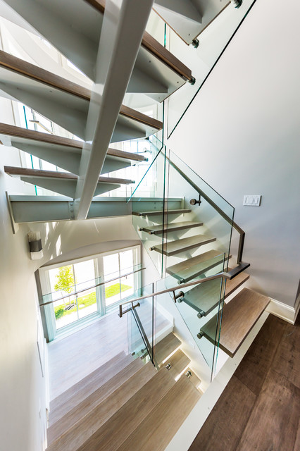 Modern Stair Railing - Compass Iron Works