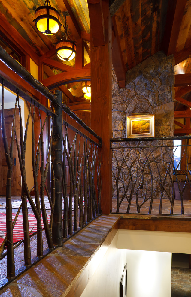 Design ideas for a rustic staircase in Denver.
