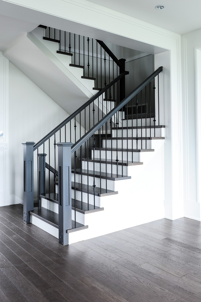 Inspiration for a transitional staircase remodel in Vancouver