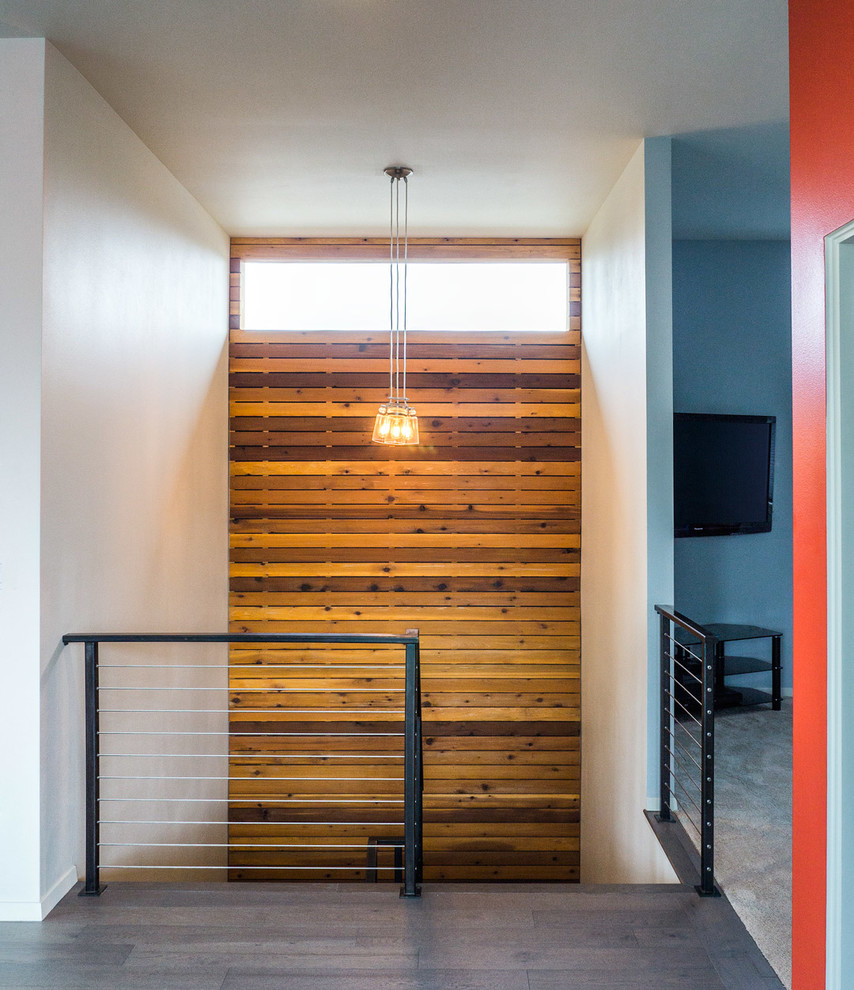 This is an example of a contemporary u-shaped staircase in Seattle.