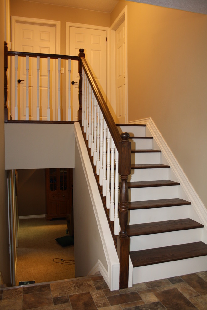 This is an example of a classic staircase in Toronto.