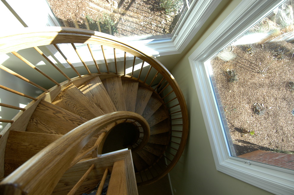 This is an example of a classic wood staircase in Raleigh.