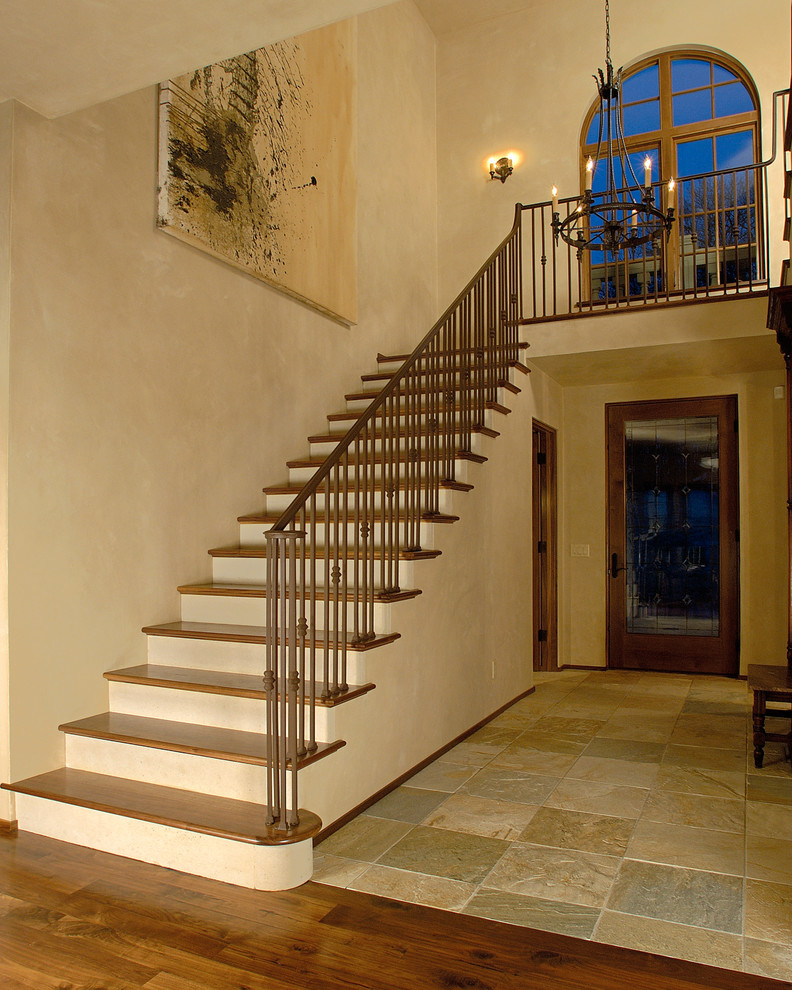 Inspiration for a mediterranean staircase remodel in Minneapolis