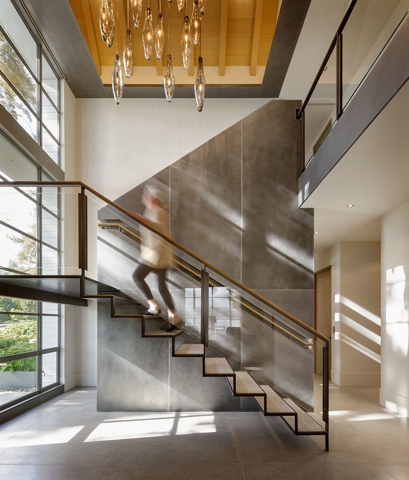 Contemporary staircase in Seattle.