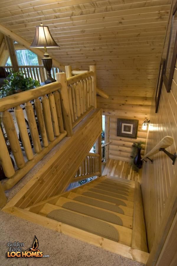 Large rustic staircase in Other.