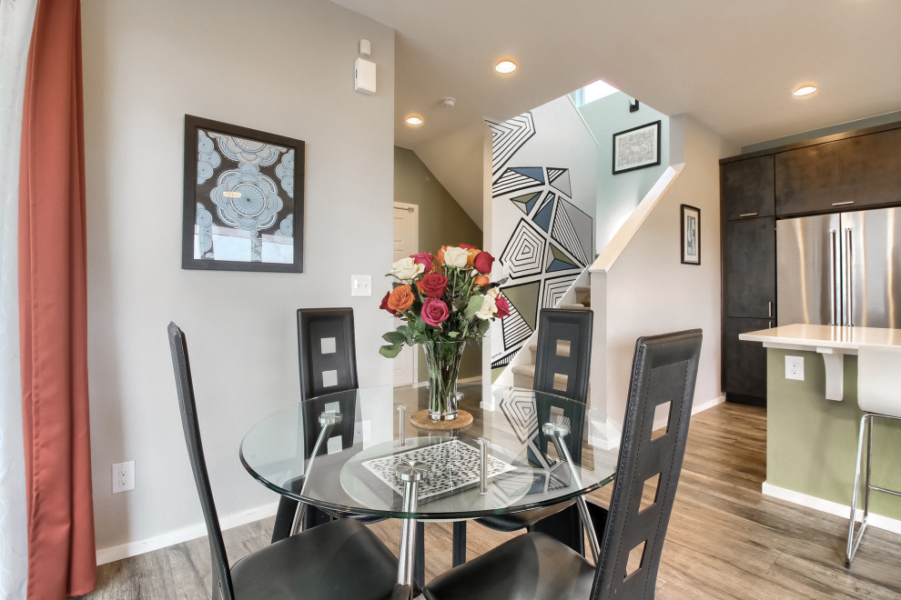 Photo of a small modern dining room in Denver.