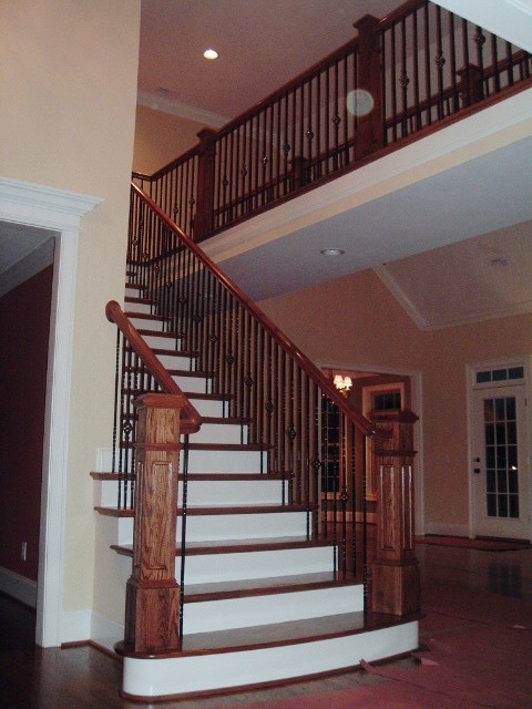 This is an example of a traditional staircase in Charlotte.
