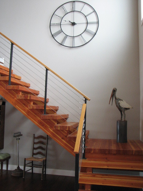 Example of a trendy staircase design in Seattle