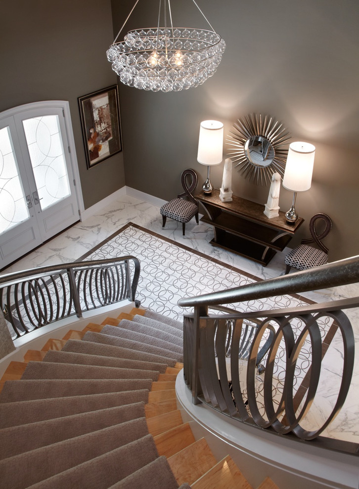 Staircase - transitional staircase idea in St Louis