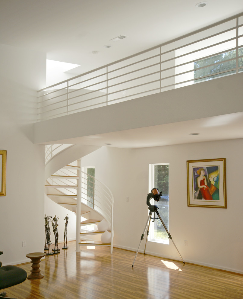 Design ideas for a contemporary spiral staircase in Baltimore.