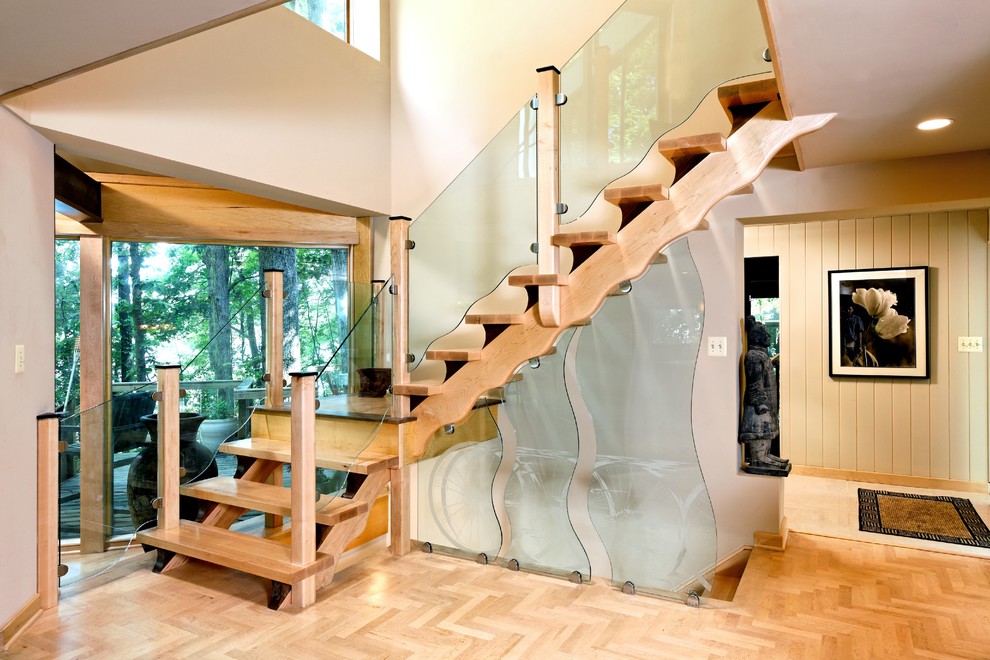Design ideas for a contemporary staircase in DC Metro with open risers.