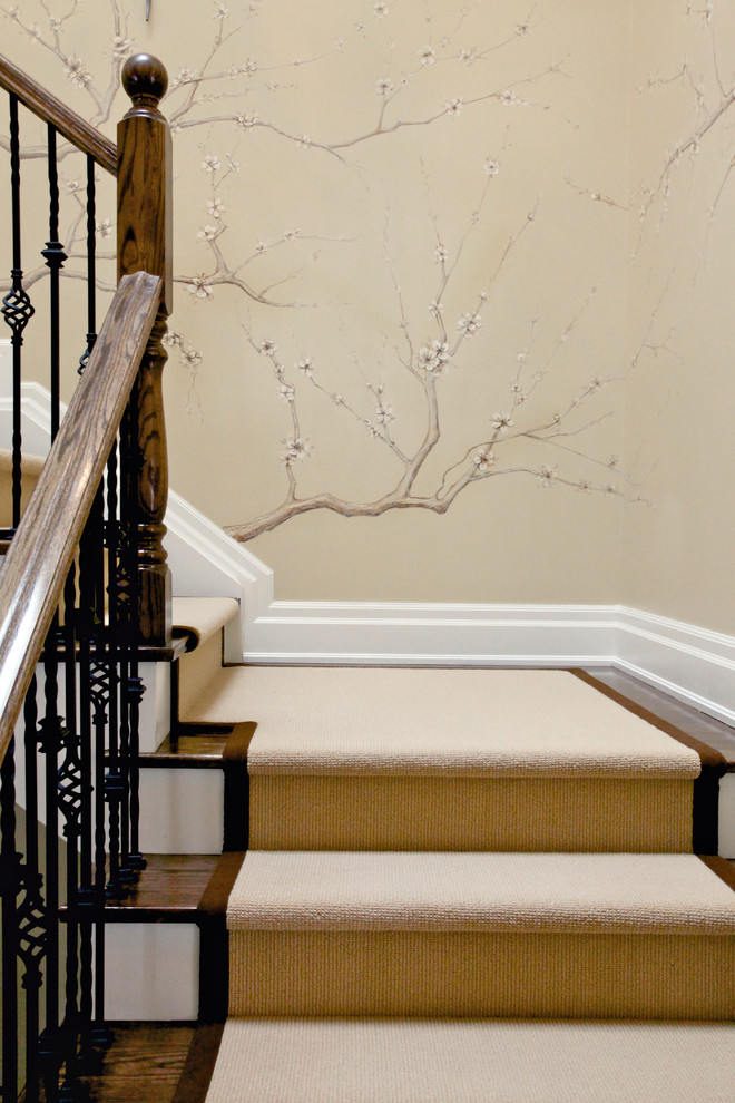 Inspiration for a transitional staircase remodel in Toronto