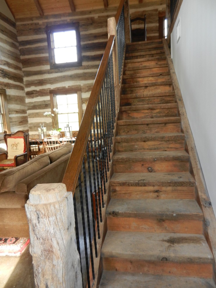 Rustic staircase in Austin.