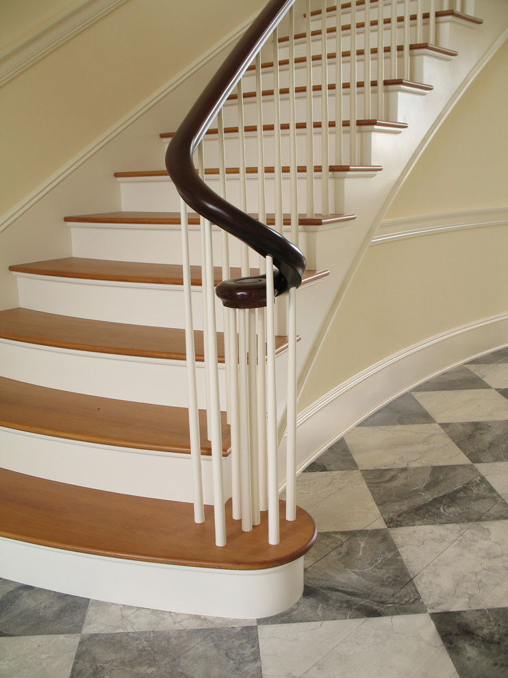 This is an example of a traditional staircase in Burlington.