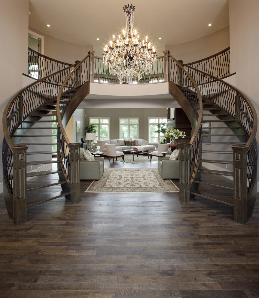 Example of a classic staircase design in Calgary