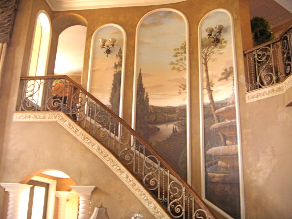 Example of a tuscan staircase design in Tampa
