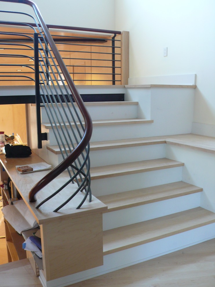 Inspiration for a modern staircase remodel in Burlington