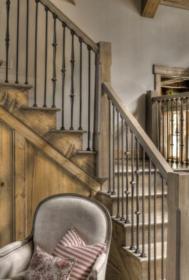 This is an example of a shabby-chic style staircase in Minneapolis.