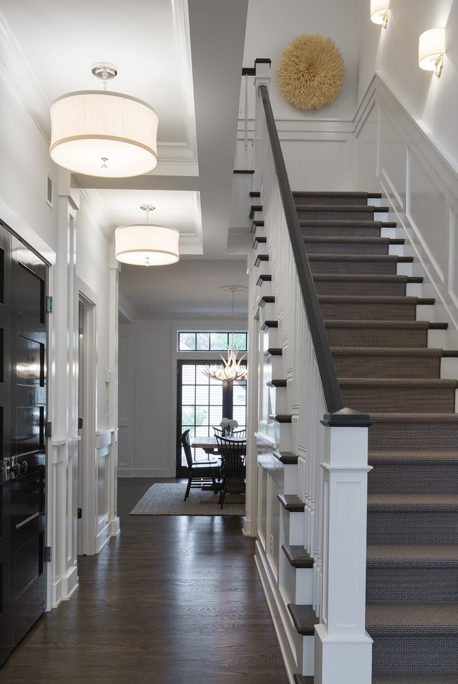 Example of a transitional staircase design in Minneapolis