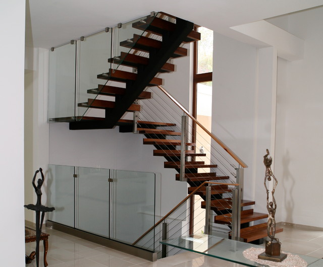Modern Glass Railing Modern Staircase DC Metro by IDS Metals