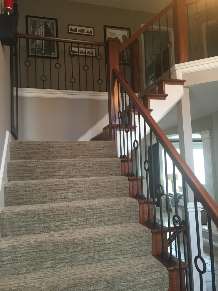 Modern Iron Spindles Lees Summit MO Traditional Staircase