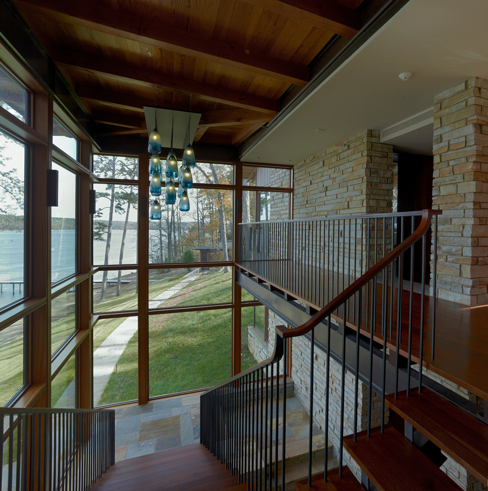 Modern Lake House Pickwick Lake, TN Modern Staircase Nashville