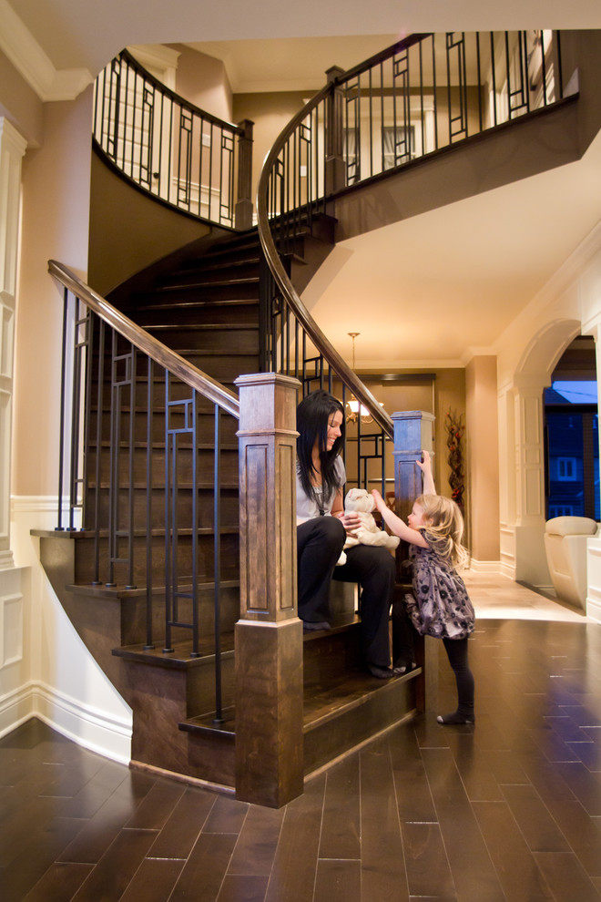 Example of a trendy staircase design in Montreal