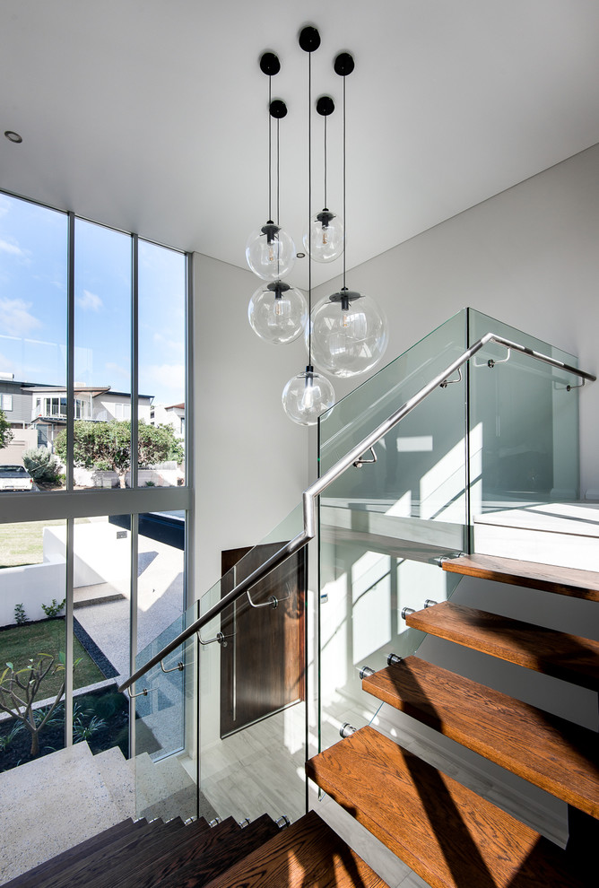 Large modern staircase in Perth.