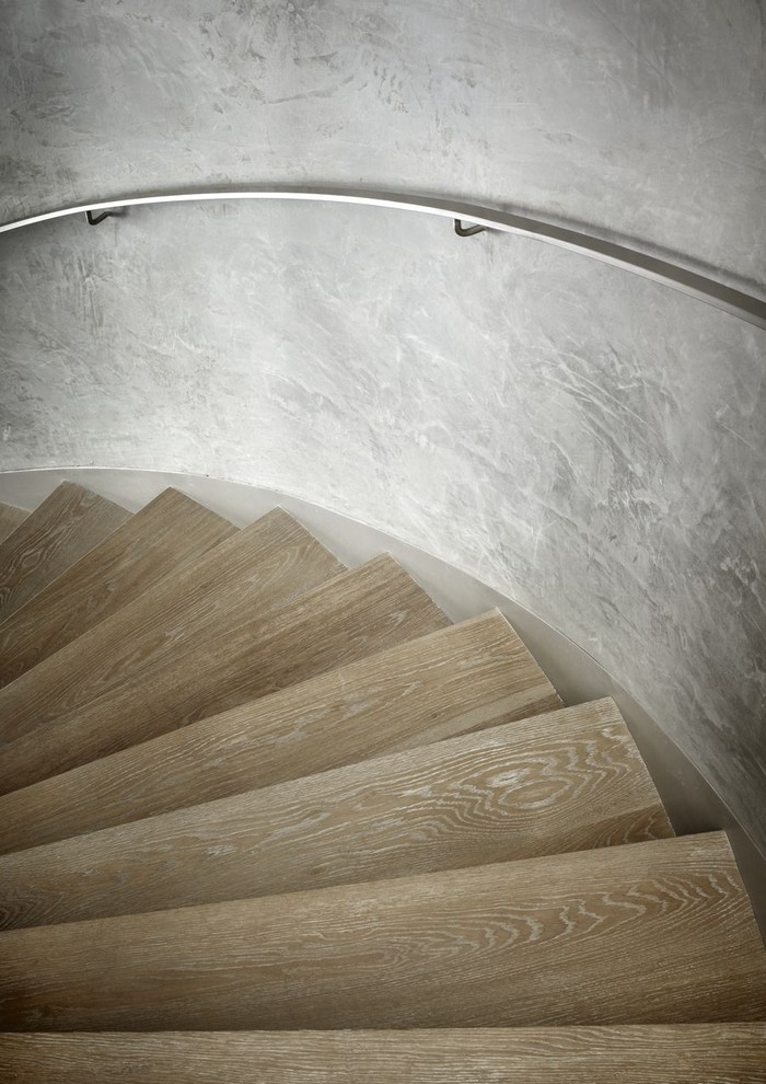 オースティンにあるコンテンポラリースタイルのおしゃれな階段の写真