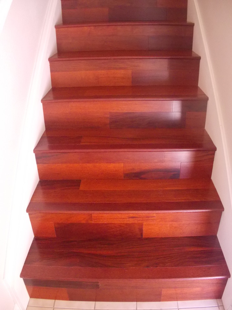 Example of a trendy staircase design in San Diego