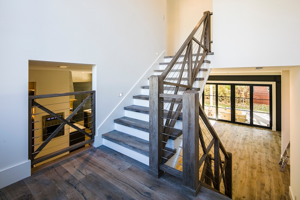 Inspiration for a farmhouse staircase in Denver.